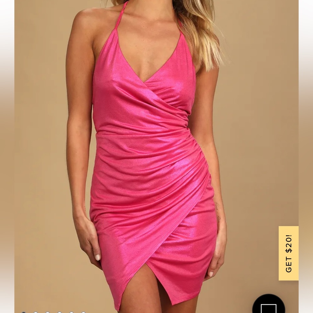NWT Lulu’s Halter Mini Dress